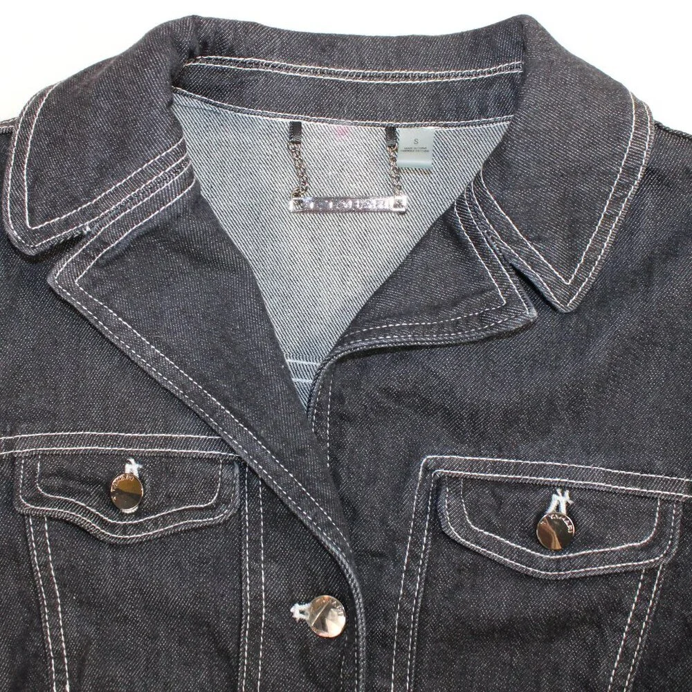 Elie Tahari Dark Blue Denim Jacket, Size Small